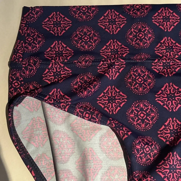 Talbots Miraclesuit High Rise Fold Over Bikini Bottom Estilo Blue Magenta Size 8 - Picture 2 of 11